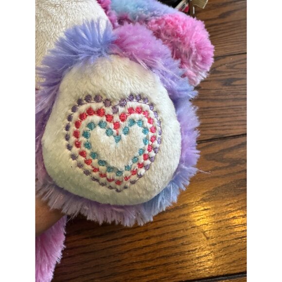 Build-A-Bear Workshop Forever Hearts Tie Dye Teddy Bear 16" Pink Blue Heart Foot - Picture 4 of 10